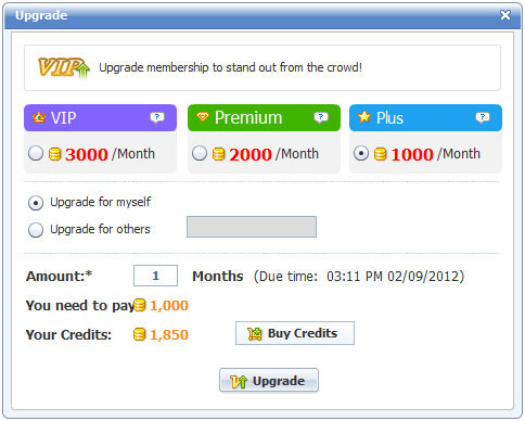 Upgrade Membership Panel, 123 Flash Chat Software Upgrade Membership Panel, 123 Flash Chat Software